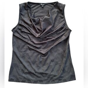 Saint & Sofia Cowl Black Geometric Sleeveless Top size 8